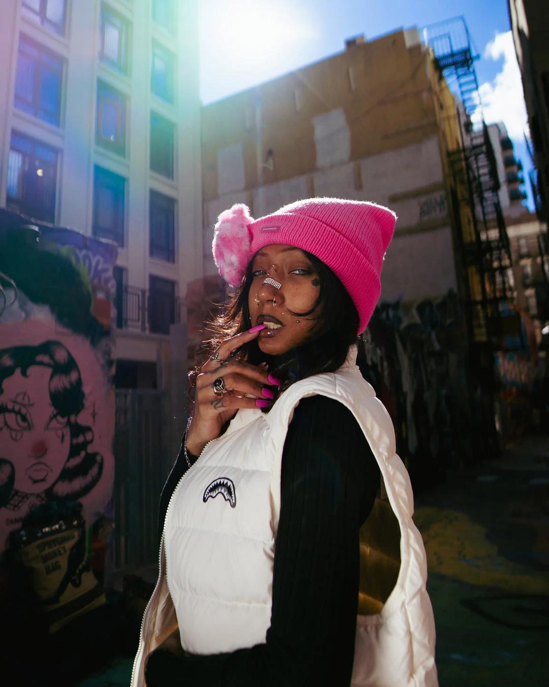 Sprayground PINK LIL BEAR PUFF BEANIE