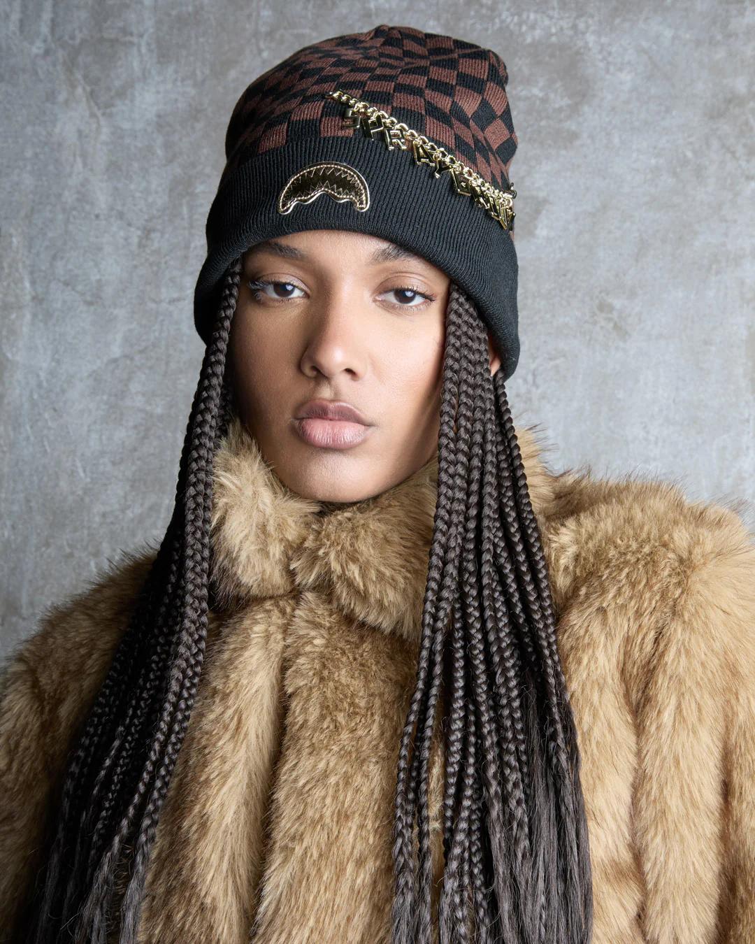 Sprayground GOLD CHAIN CHECK BEANIE