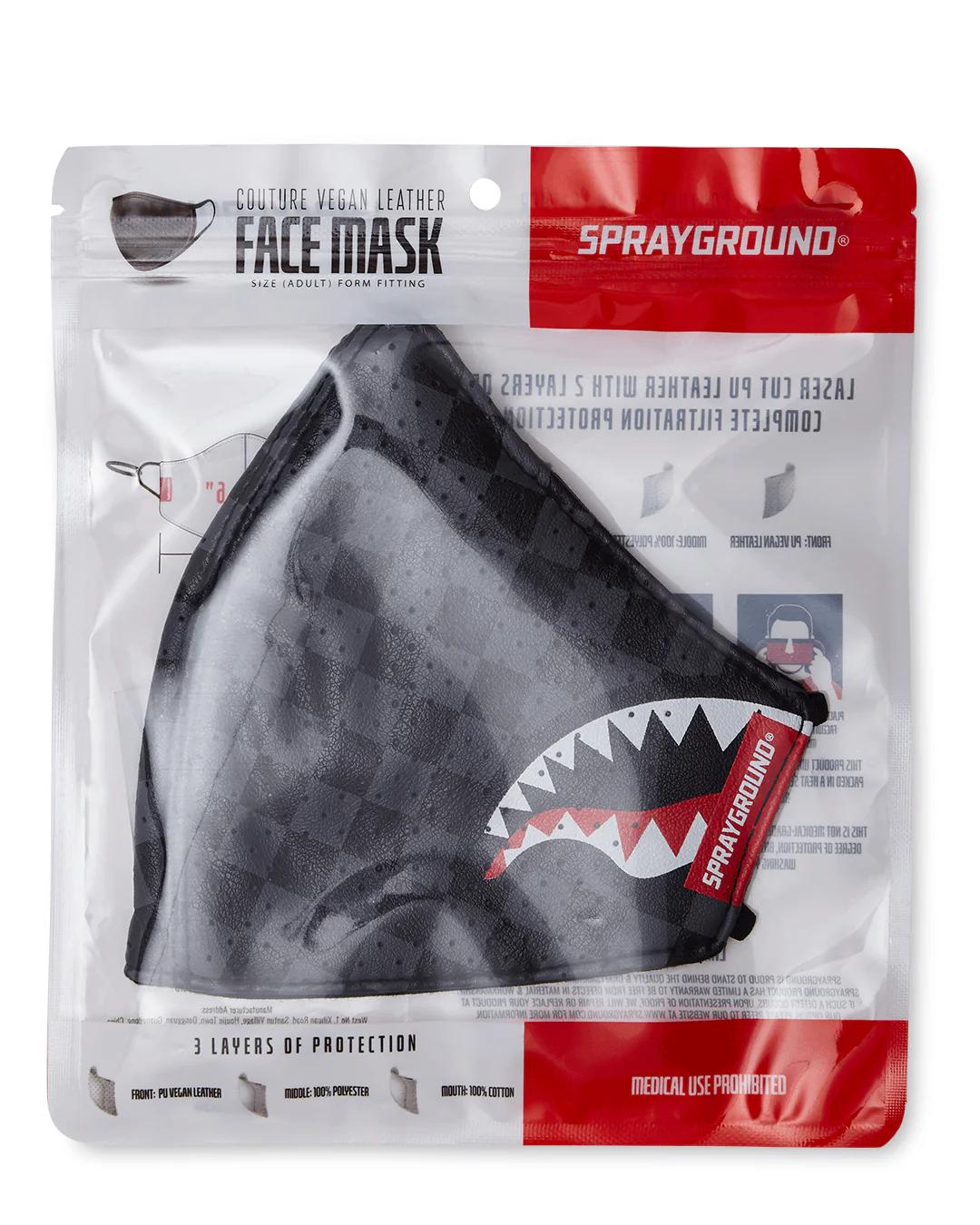 Sprayground SHARKS IN PARIS (GRAY) VEGAN LEATHER FACE MASK