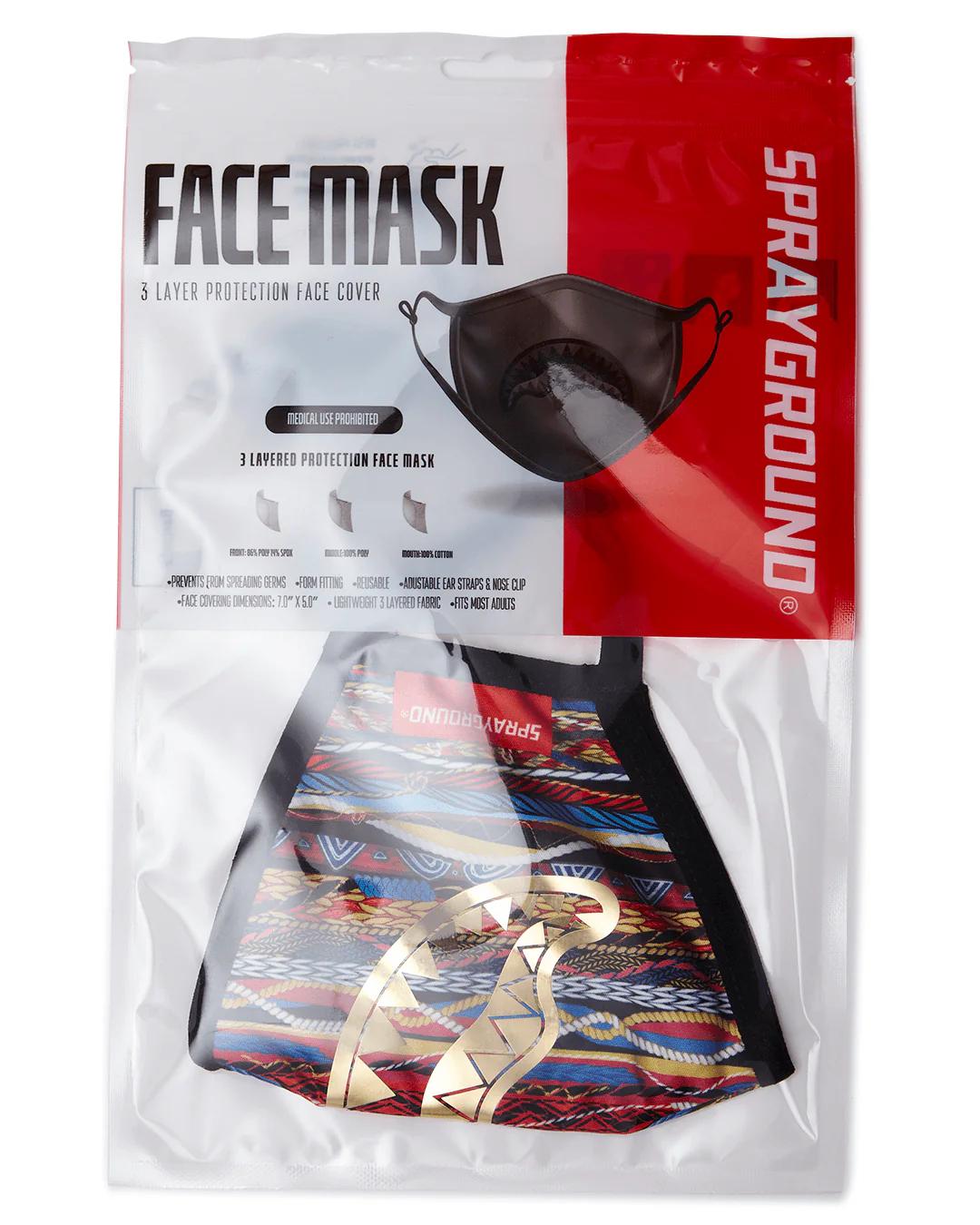 Sprayground 1994 GOLD METALLIC SHARK POLYESTER FACE MASK