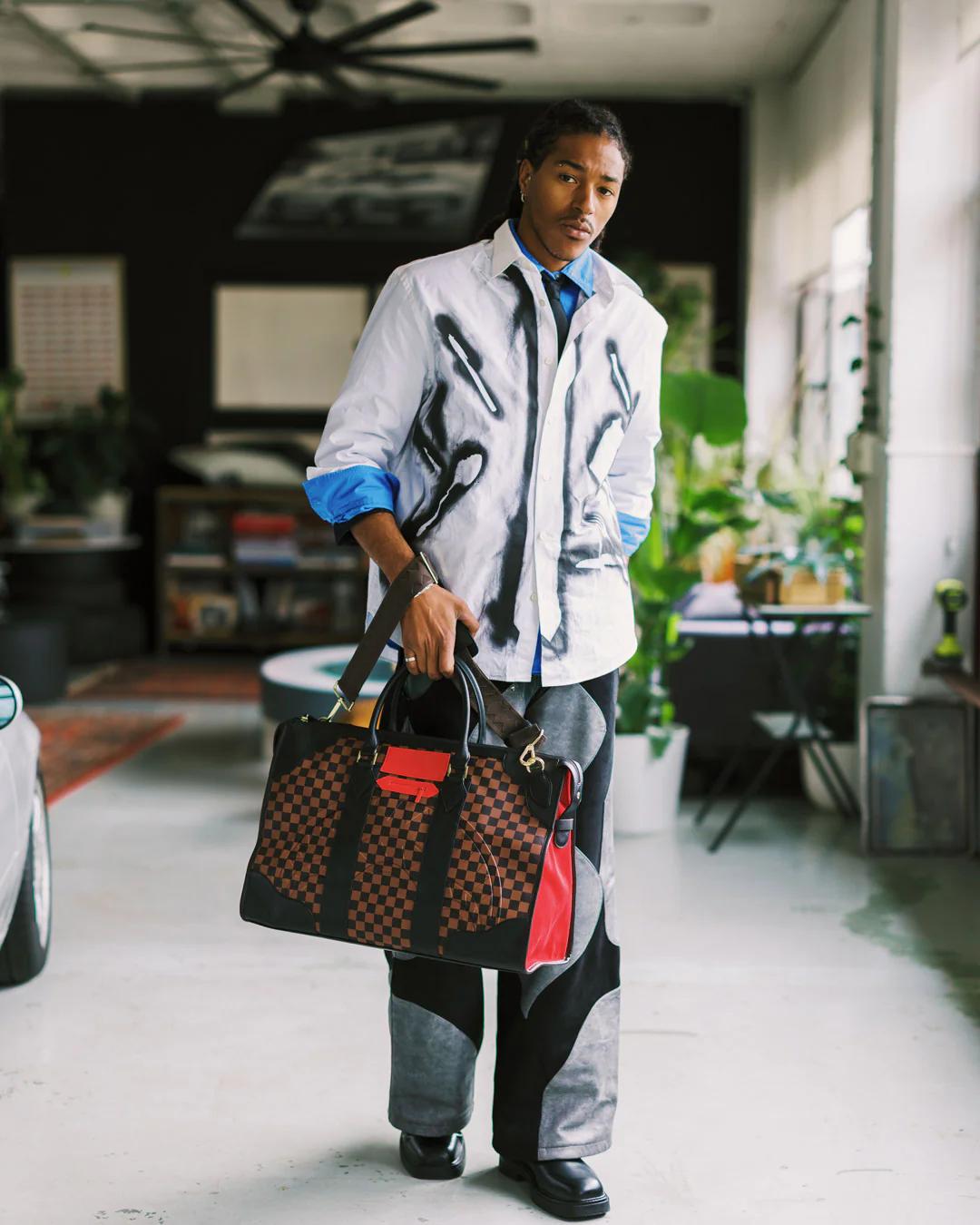 Sprayground KATANA CHECK BOSS PYRAMID DUFFLE