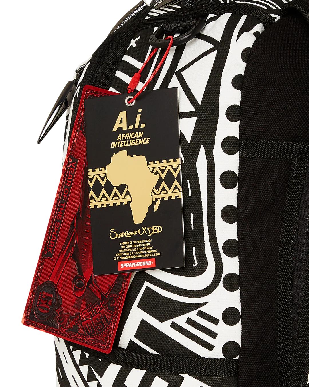 Sprayground A.I. AFRICAN INTELLIGENCE THE SKYHAWK BACKPACK - SANDFLOWER COLLAB