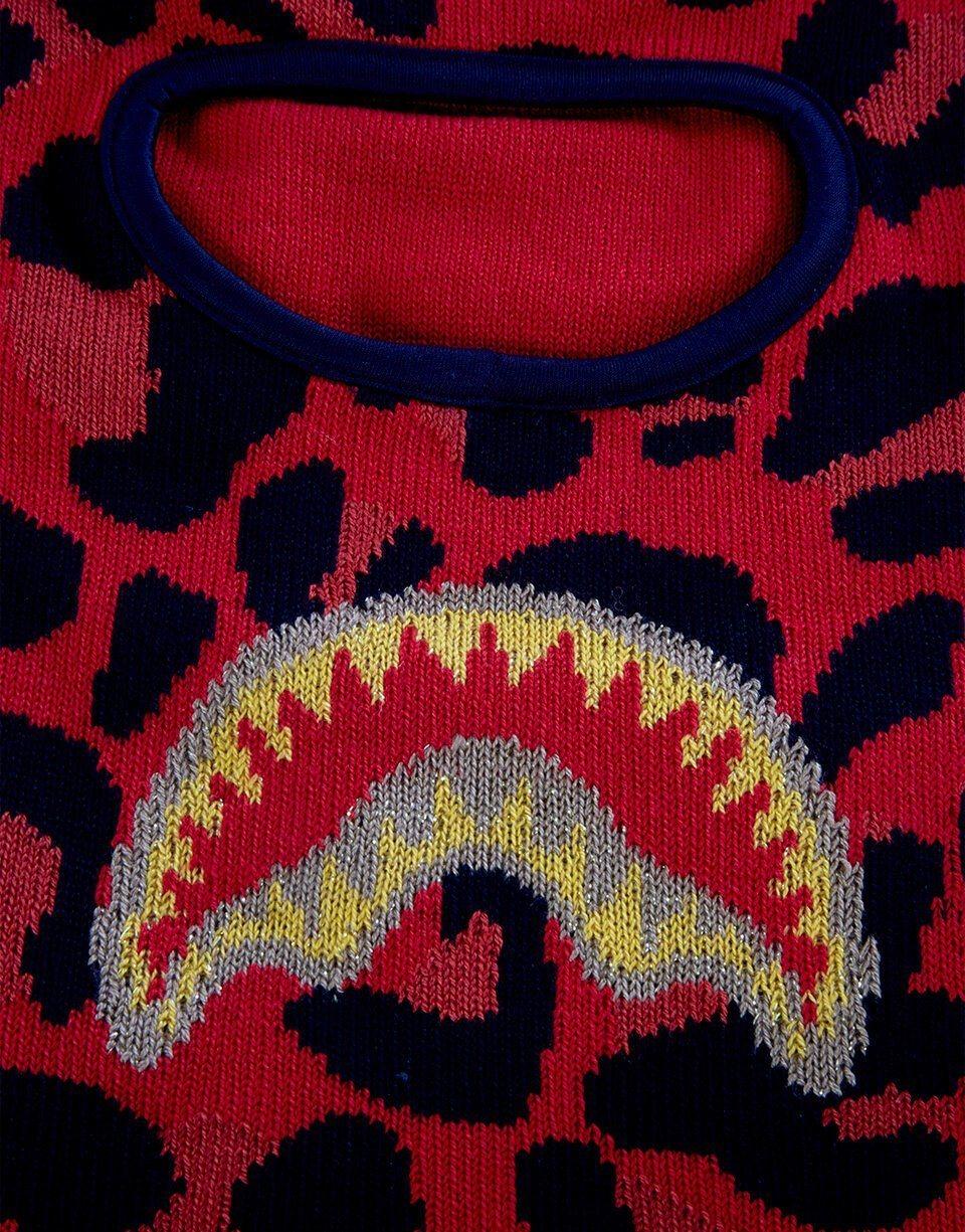Sprayground RED LEOPARD GOLD SHARK MOUTH SKI MASK