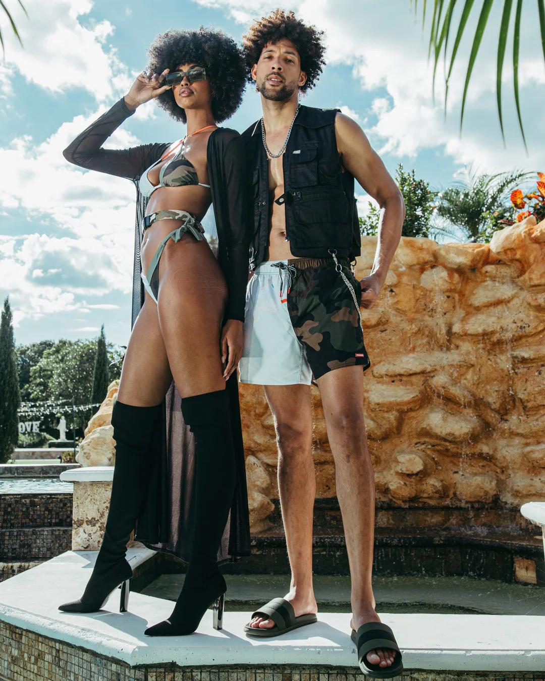 Sprayground SPLIT BITE CAMO SHOTO SWIM TRUNKS