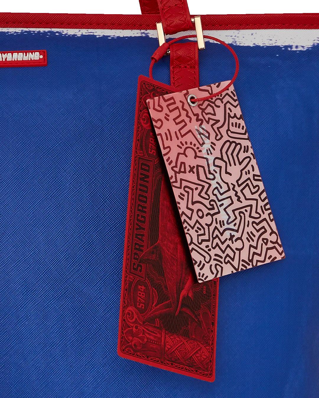Sprayground KEITH HARING THE BIG BLUE PURSE ART TOTE