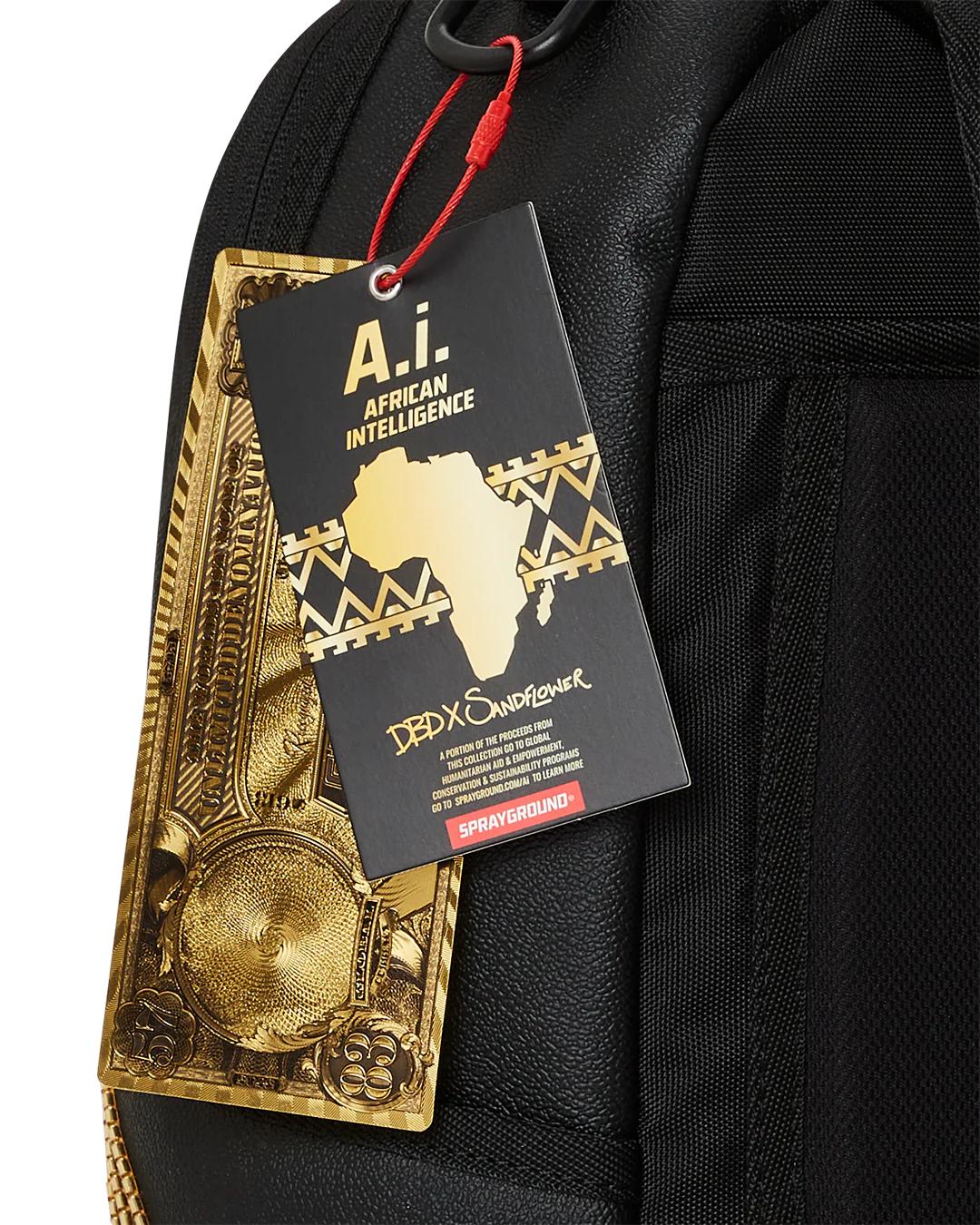 Sprayground A.I.8 AFRICAN INTELLIGENCE GUILDED LEOPARD BACKPACK (DLXV)
