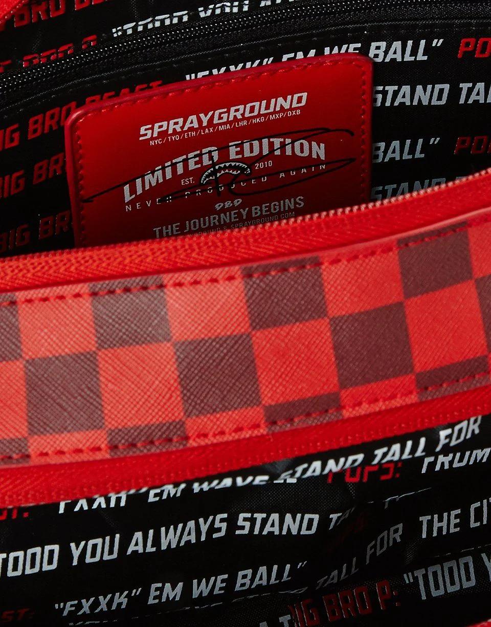 Sprayground SHARKS IN PARIS RED TOILETRY AKA MONEY BAGS