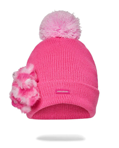 Sprayground PINK LIL BEAR PUFF BEANIE