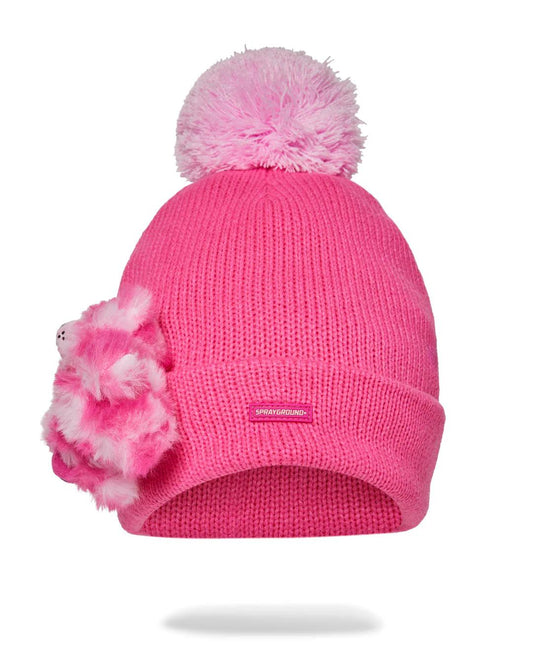 Sprayground PINK LIL BEAR PUFF BEANIE