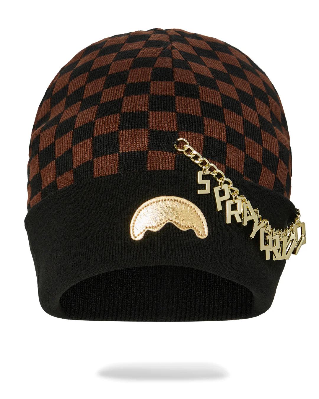 Sprayground GOLD CHAIN CHECK BEANIE