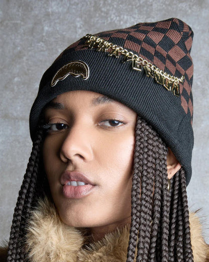 Sprayground GOLD CHAIN CHECK BEANIE