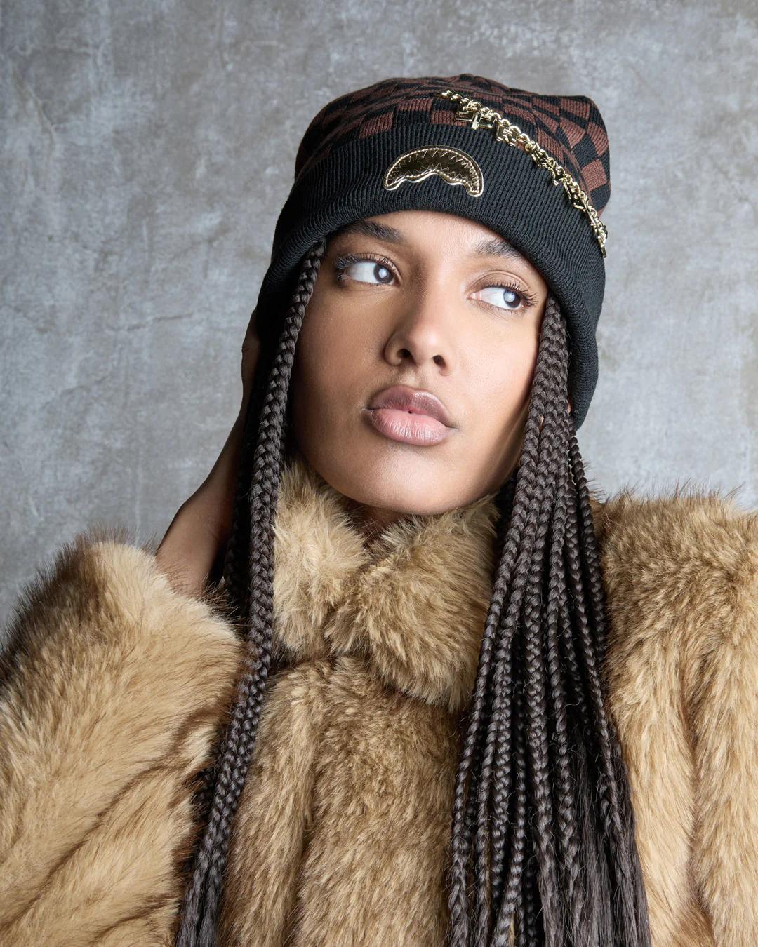 Sprayground GOLD CHAIN CHECK BEANIE