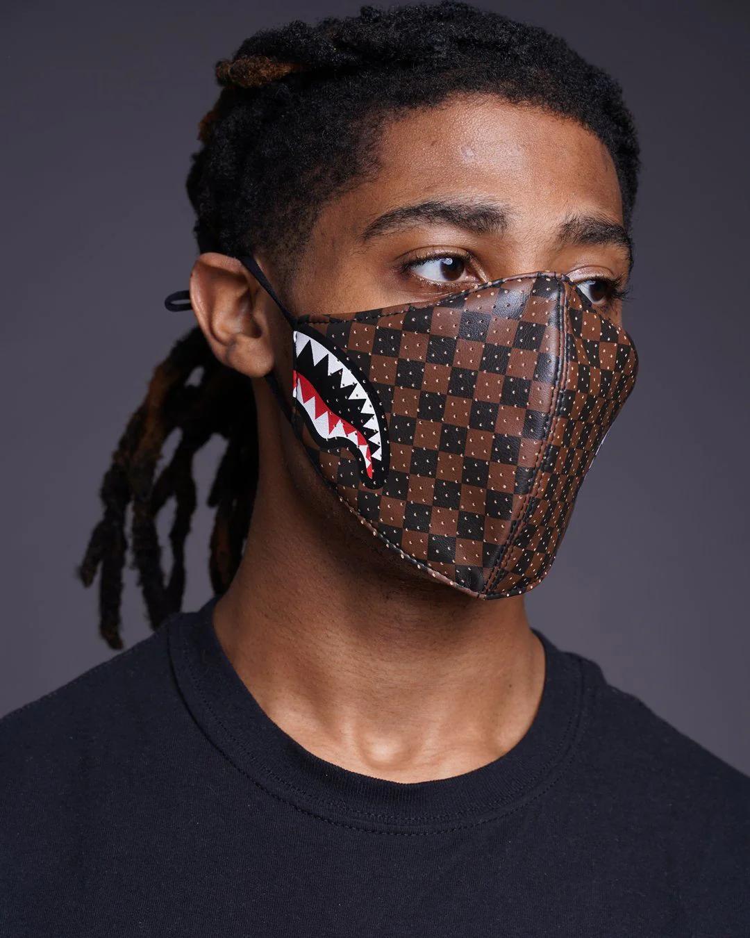 Sprayground SHARKS IN PARIS VEGAN LEATHER FACE MASK