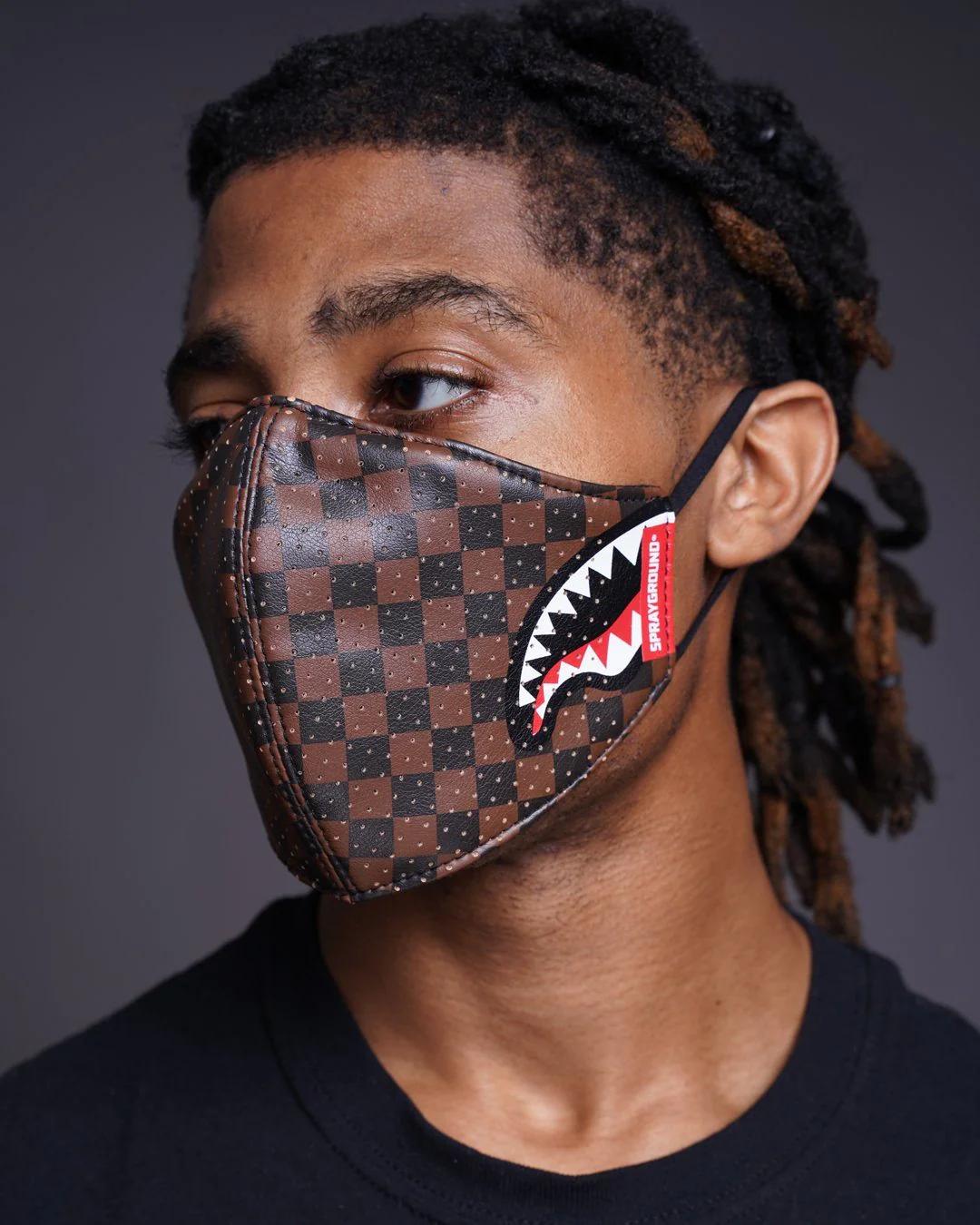 Sprayground SHARKS IN PARIS VEGAN LEATHER FACE MASK