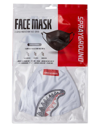 Sprayground TRINITY DIAMOND SHARK (WHT) POLYESTER FACE MASK