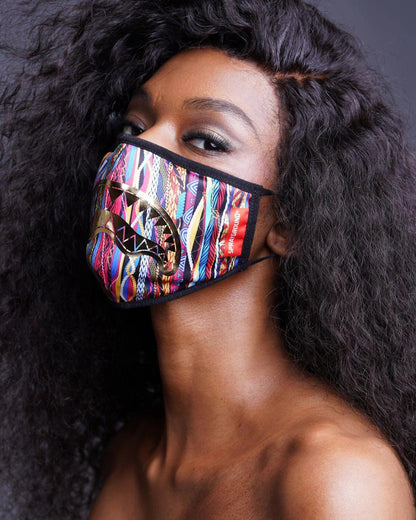 Sprayground 1994 GOLD METALLIC SHARK POLYESTER FACE MASK