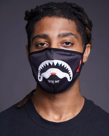 Sprayground BITE ME SHARK (BLK) POLYESTER FACE MASK