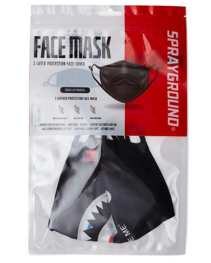 Sprayground BITE ME SHARK (BLK) POLYESTER FACE MASK
