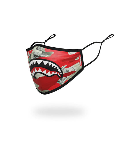 Sprayground ADULT MONEY CAMO (RED) FORM-FITTING FACE MASK