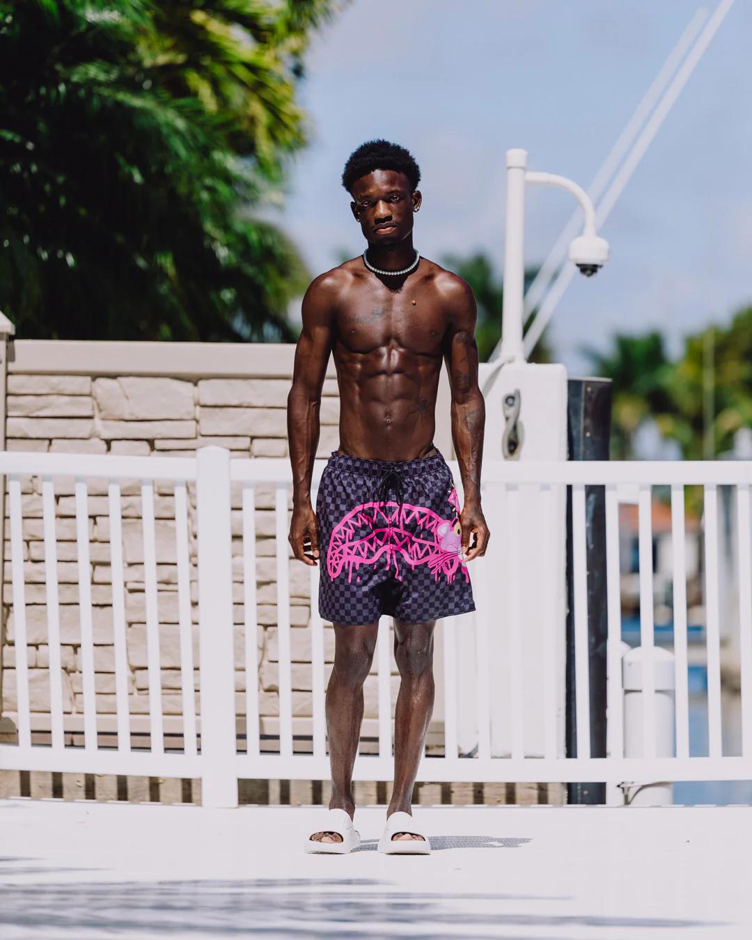 Sprayground PINK PANTHER DIAMOND SHARK SWIM SHORTS