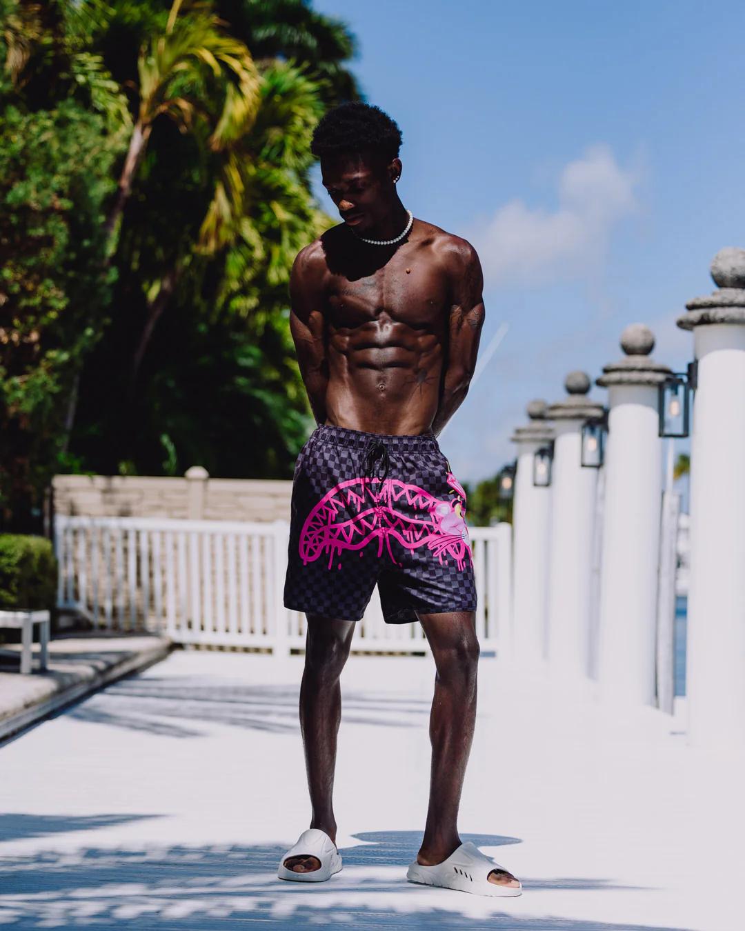 Sprayground PINK PANTHER DIAMOND SHARK SWIM SHORTS
