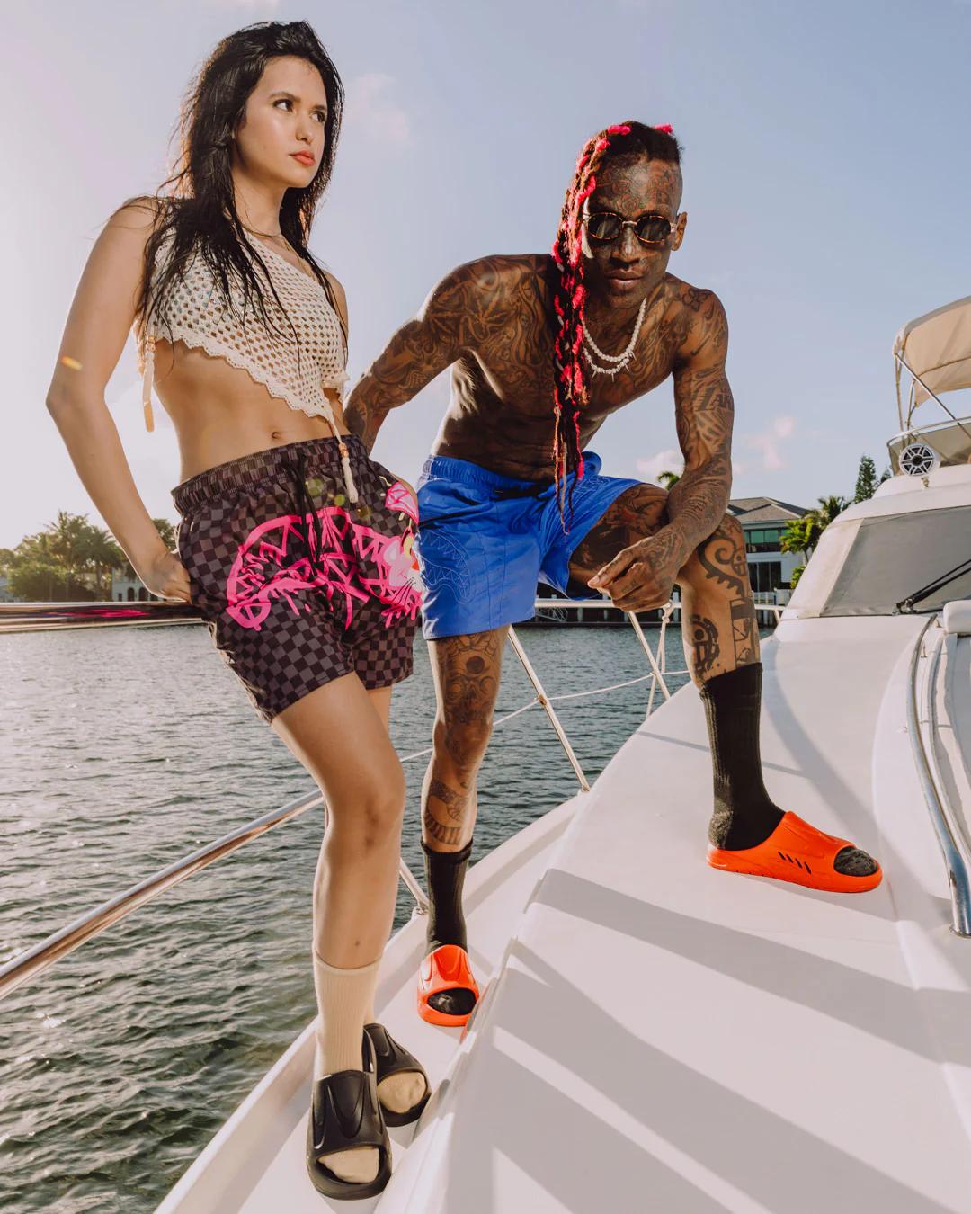 Sprayground PINK PANTHER DIAMOND SHARK SWIM SHORTS