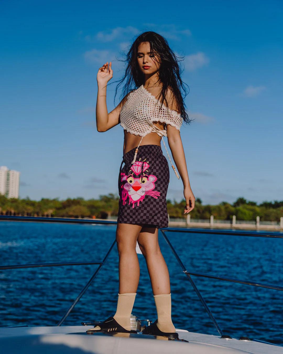Sprayground PINK PANTHER DIAMOND SHARK SWIM SHORTS