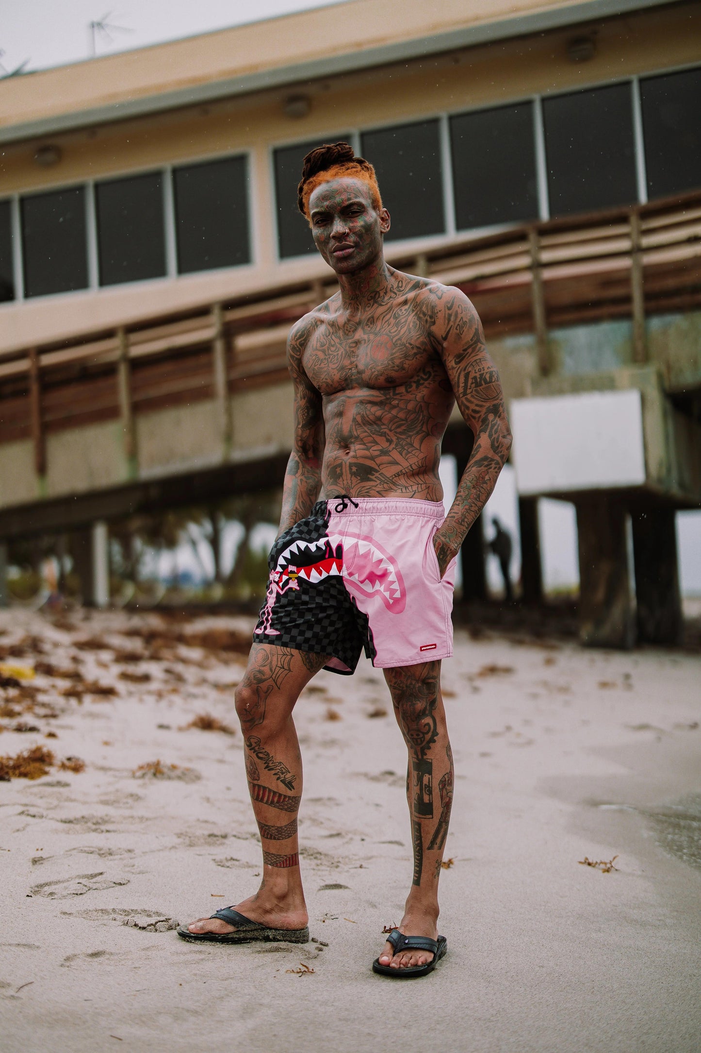 Sprayground PINK PANTHER PINK PAINTER SWIM SHORTS