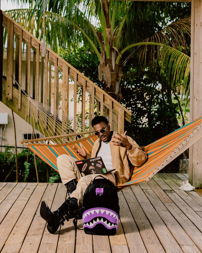 Sprayground SHARK CENTRAL PASSPORT (PURPLE) BACKPACK