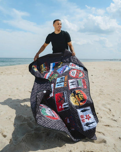 Sprayground GLOBAL MOGUL UNLIMITED MILES PACKABLE BEACH MAT BLANKET WATER RESISTAN