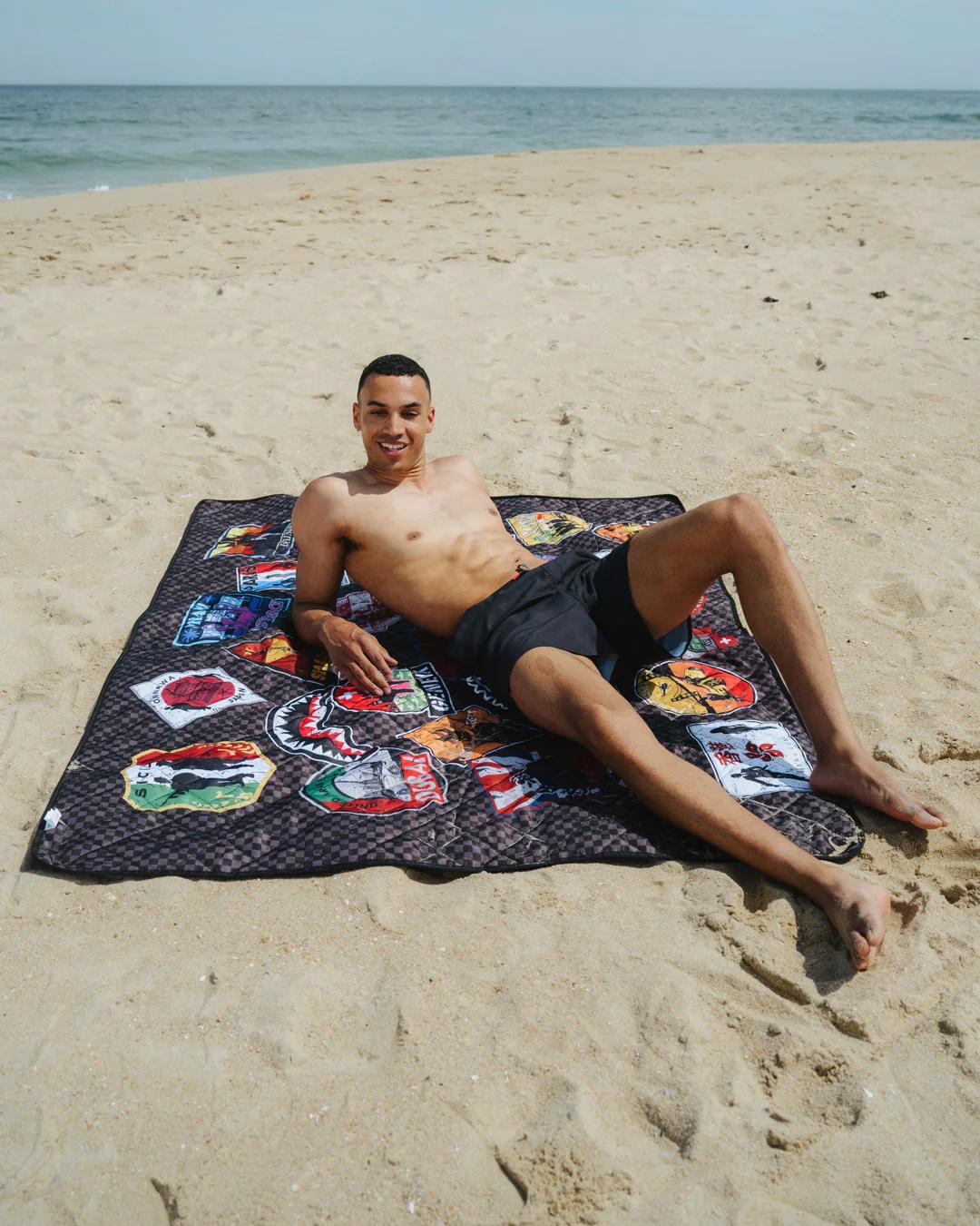 Sprayground GLOBAL MOGUL UNLIMITED MILES PACKABLE BEACH MAT BLANKET WATER RESISTAN