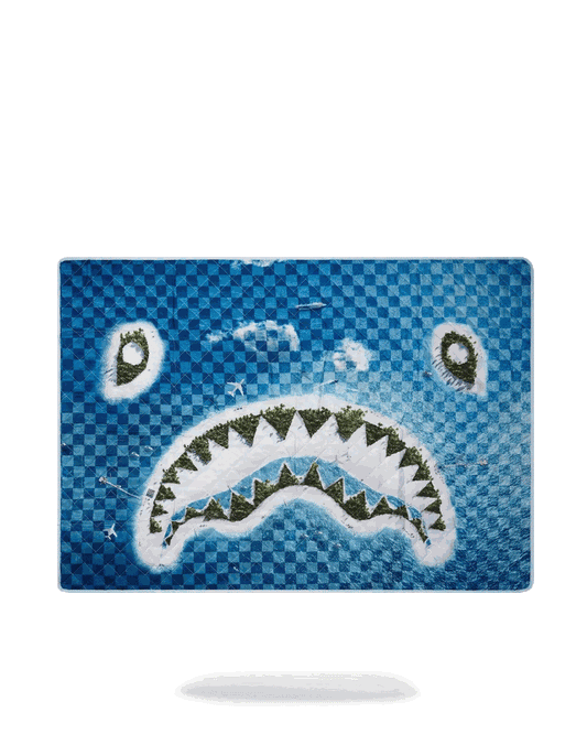 Sprayground SHARK ISLAND PACKABLE BEACH MAT BLANKET WATER RESISTANT CONVERTIBLE TO