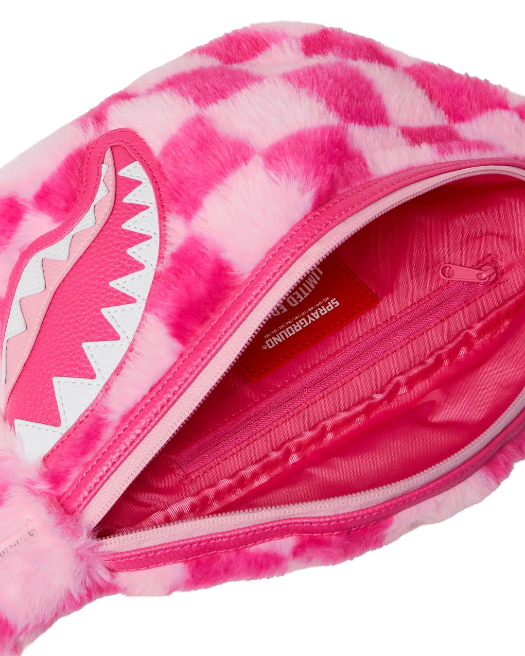 Sprayground FURZILLA SHARK (PINK CHECK) SAVVY CROSSBODY