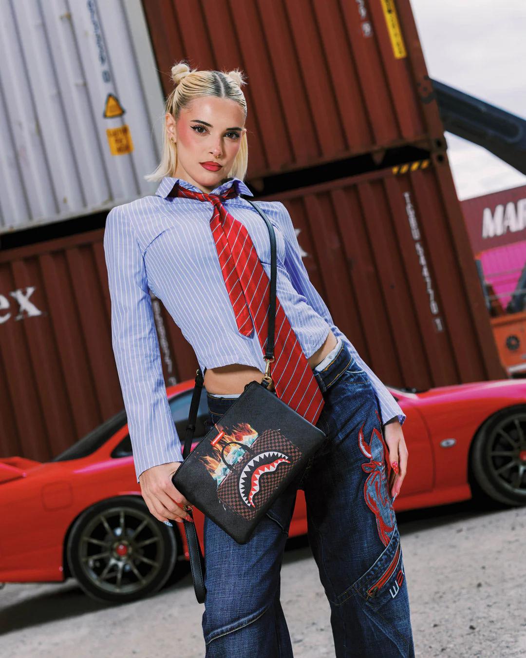 Sprayground MONEY BAG DOUBLE TAKE CROSSOVER CLUTCH