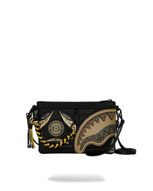 Sprayground A.I. AFRICAN INTELLIGENCE SHARKS OF THE GOLD OCEAN CROSSOVER CLUTCH -