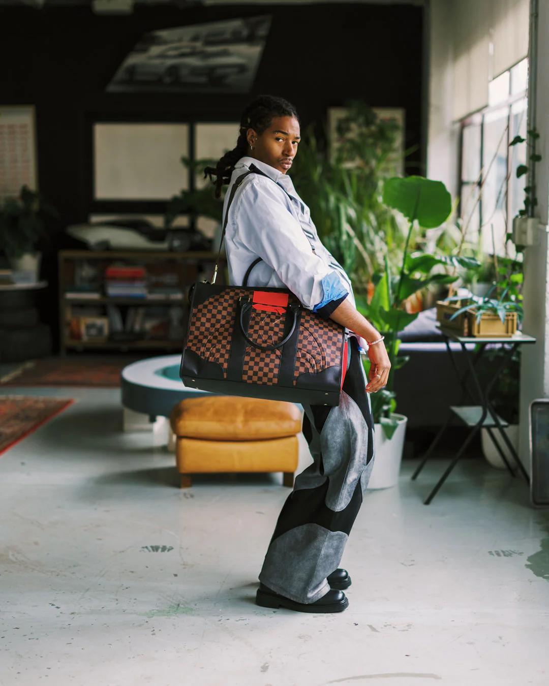 Sprayground KATANA CHECK BOSS PYRAMID DUFFLE