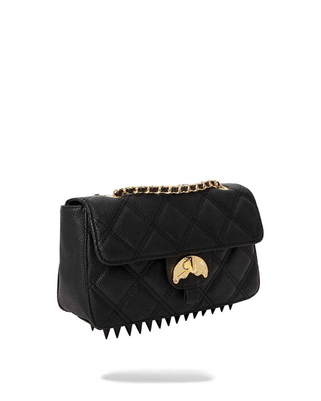 Sprayground NOIR QUILT GOLD CHAIN SHARK HANDBAG