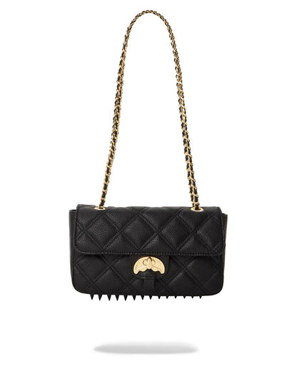 Sprayground NOIR QUILT GOLD CHAIN SHARK HANDBAG