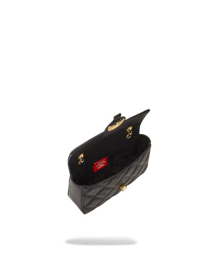 Sprayground NOIR QUILT GOLD CHAIN SHARK HANDBAG