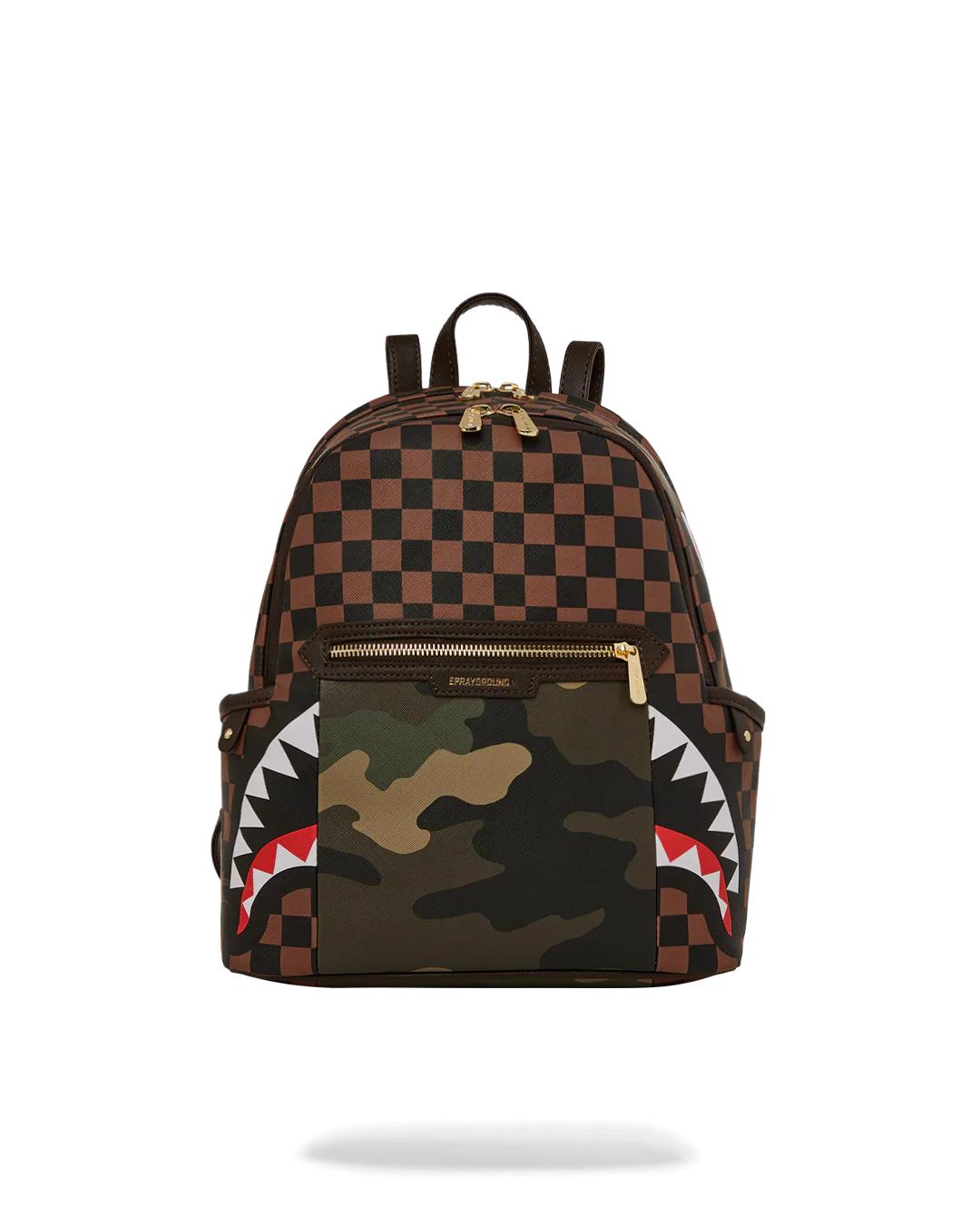 Sprayground EXTERIOR GOLD ZIP POCKET SHARKS IN PARIS SAVAGE BACKPACK
