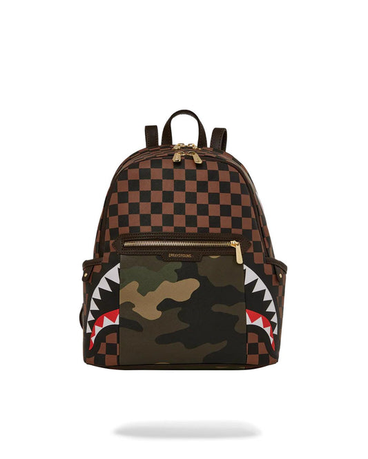 Sprayground EXTERIOR GOLD ZIP POCKET SHARKS IN PARIS SAVAGE BACKPACK