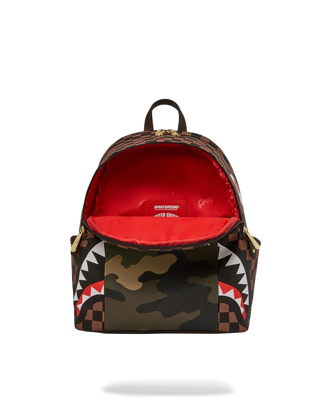 Sprayground EXTERIOR GOLD ZIP POCKET SHARKS IN PARIS SAVAGE BACKPACK