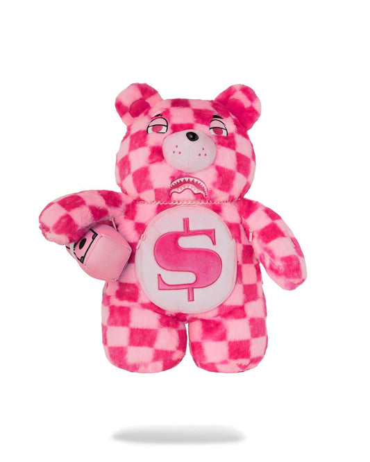 Sprayground FURZILLA SHARK (PINK CHECK) MONEYBEAR BACKPACK