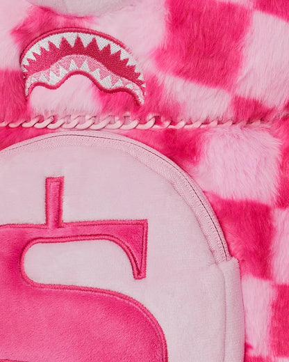 Sprayground FURZILLA SHARK (PINK CHECK) MONEYBEAR BACKPACK