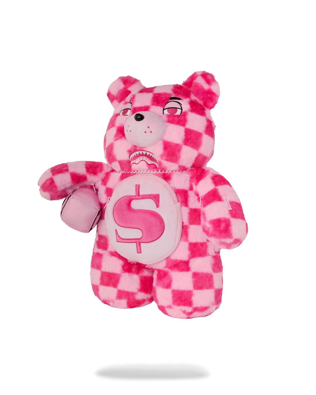 Sprayground FURZILLA SHARK (PINK CHECK) MONEYBEAR BACKPACK