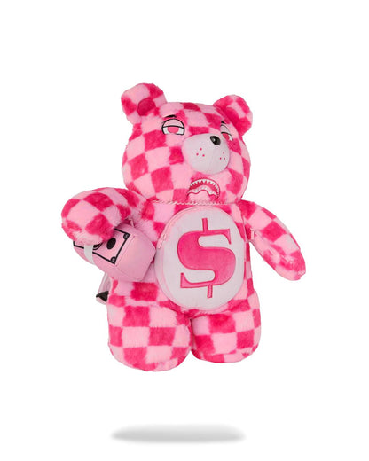 Sprayground FURZILLA SHARK (PINK CHECK) MONEYBEAR BACKPACK