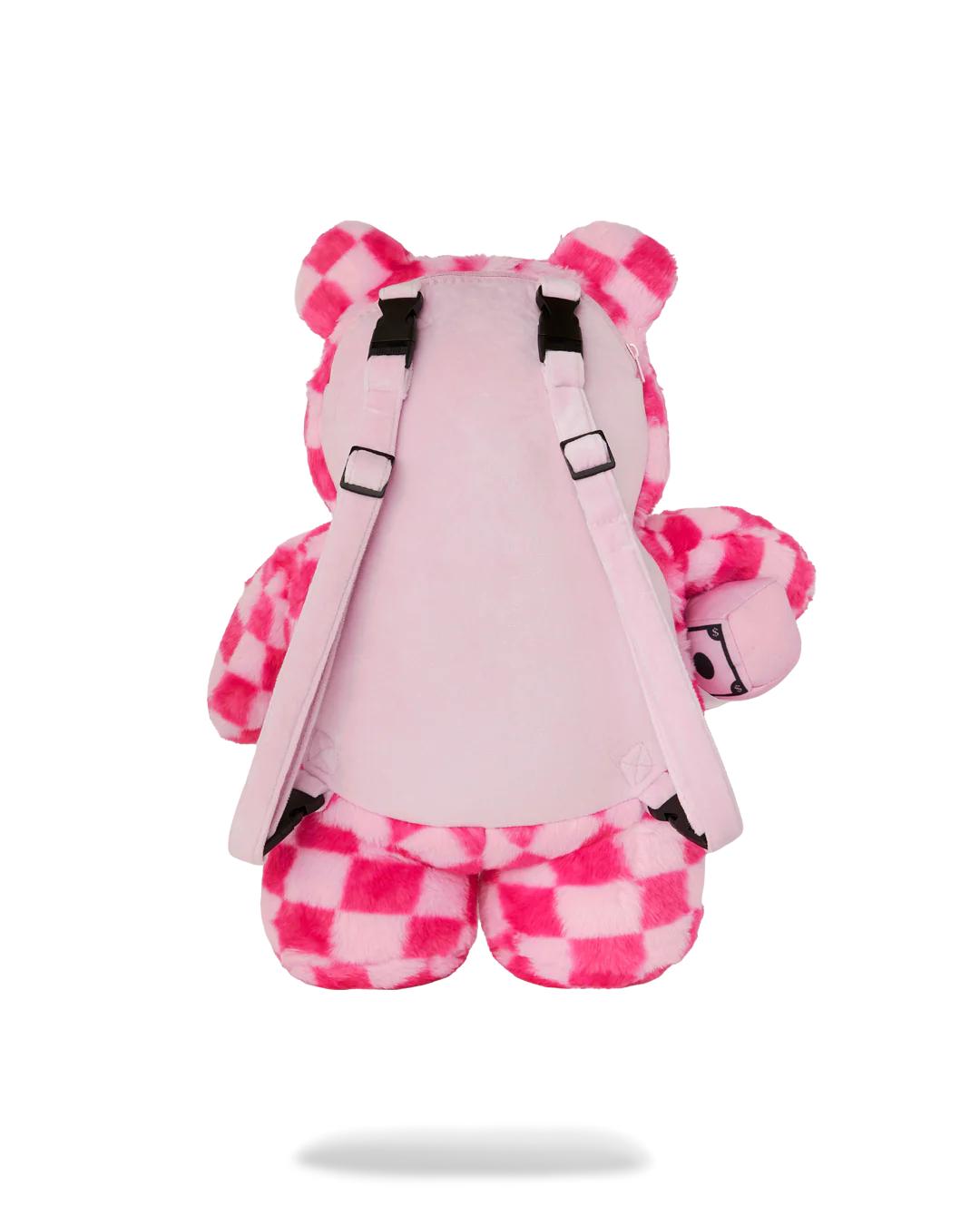 Sprayground FURZILLA SHARK (PINK CHECK) MONEYBEAR BACKPACK