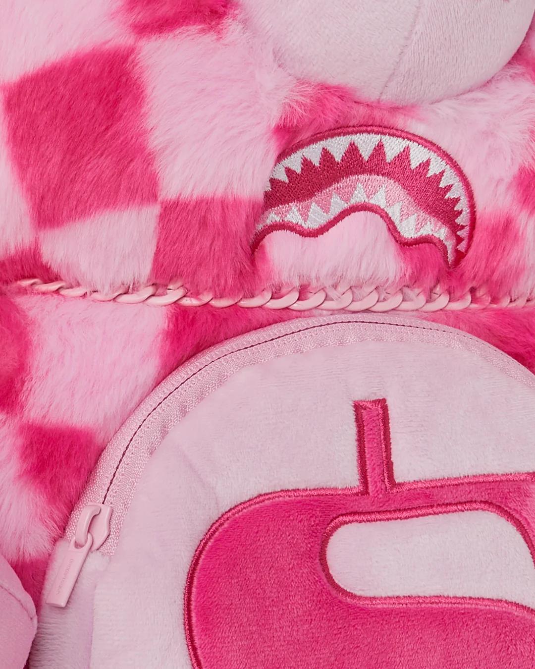 Sprayground FURZILLA SHARK (PINK CHECK) MONEYBEAR BACKPACK
