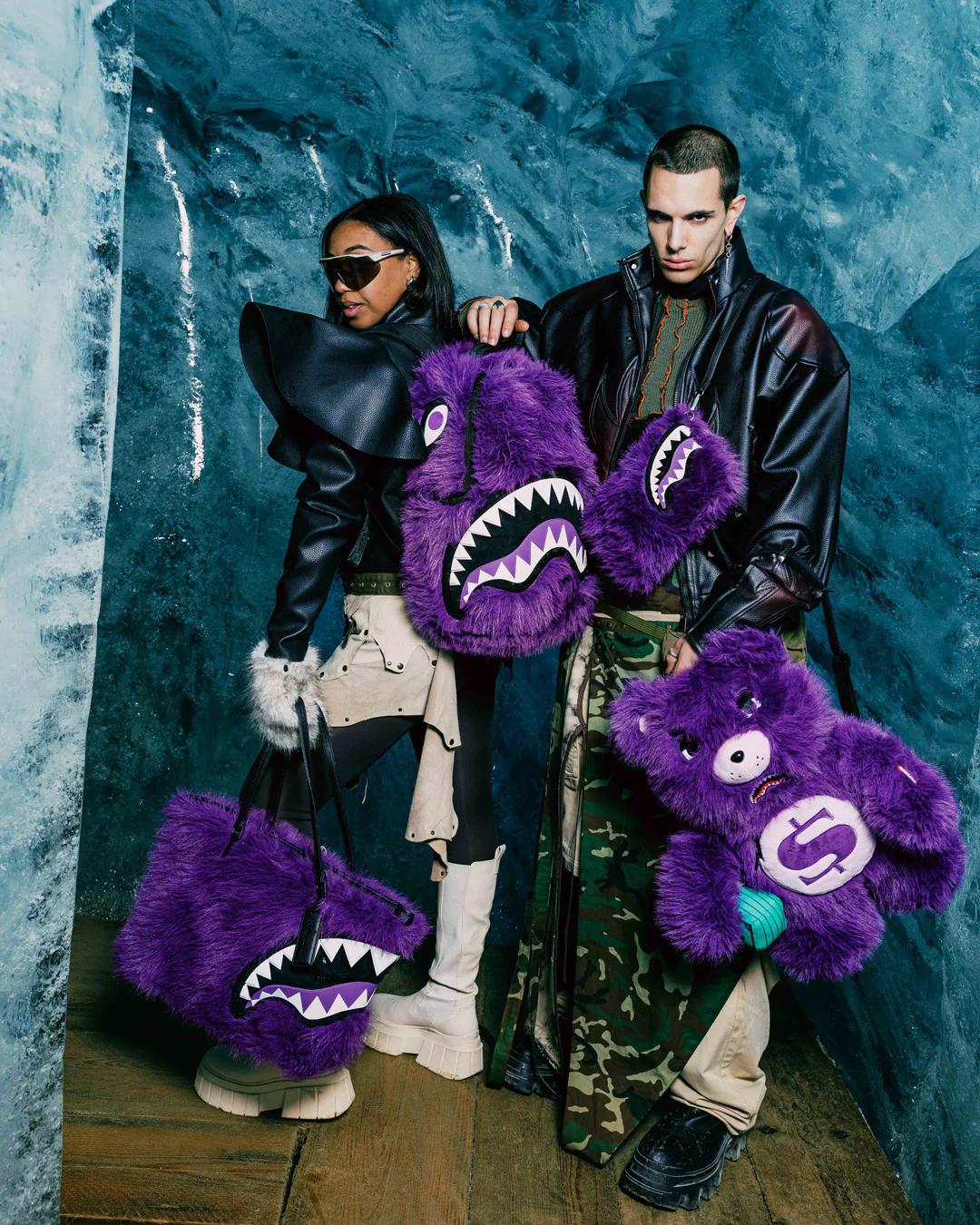 Sprayground FURZILLA SHARK (PURP) MONEYBEAR BACKPACK