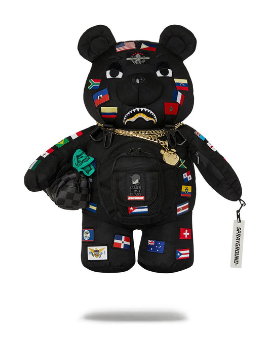 Sprayground JAMES FIRST CLASS GLOBAL FLAGS MONEYBEAR BACKPACK